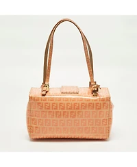 Pre-Owned Fendi Women's Zucchino Coated Fabric Mamma Baguette Bag