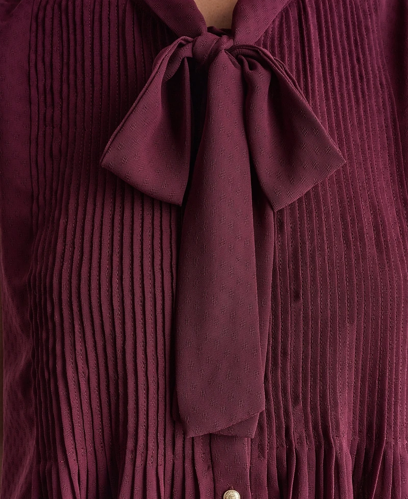 Bcbg Women's Sleeveless Tie-Neck Pleated Blouse