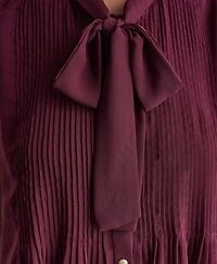 Bcbg Women's Sleeveless Tie-Neck Pleated Blouse