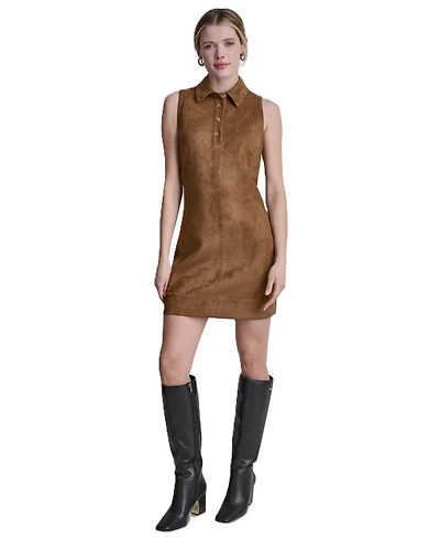 Dkny Jeans Women's Collared Sleeveless Mini Dress