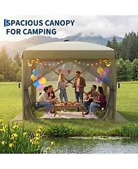 Maxsa 8' x 8' Pop-Up Gazebo Canopy, 300D Oxford Fabric with B3 Mesh, Steel Frame, Removable Wind Panels, Carry Bag