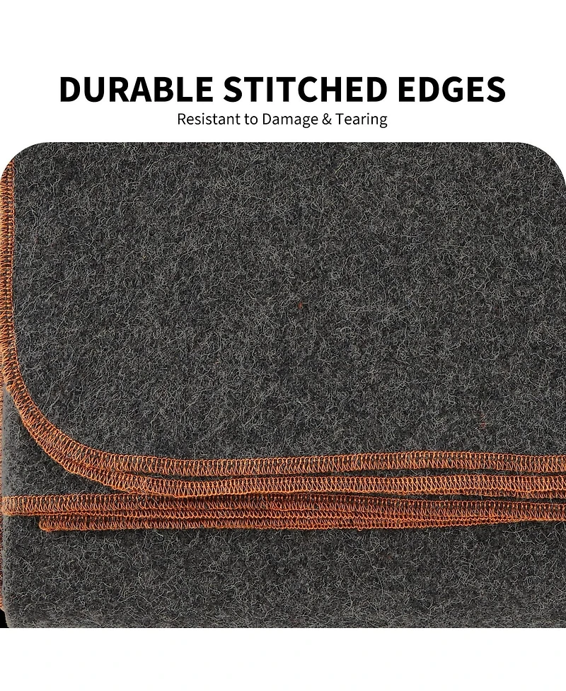 Maxsa Wool Camping Blanket, 80% Wool 20% Polyester Outdoor Throw, Warm Portable Blanket with Stitched Edges, Solid Gray, 59" x 86.6