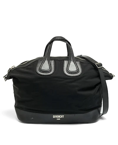 Pre-Owned Givenchy Nightingale Large Nylon and Leather Satchel