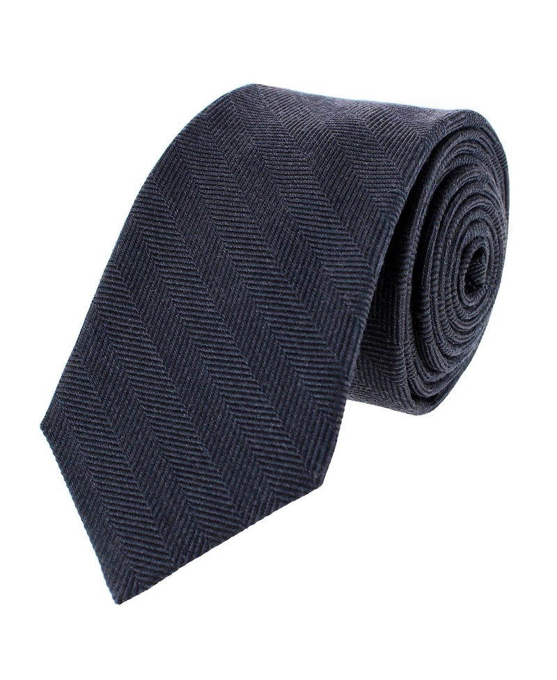 Trafalgar Men's Classy Herringbone Wool-Blend Slim Tie