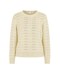 Yumi Women's Wave Metallic Thread Relaxed Jumper