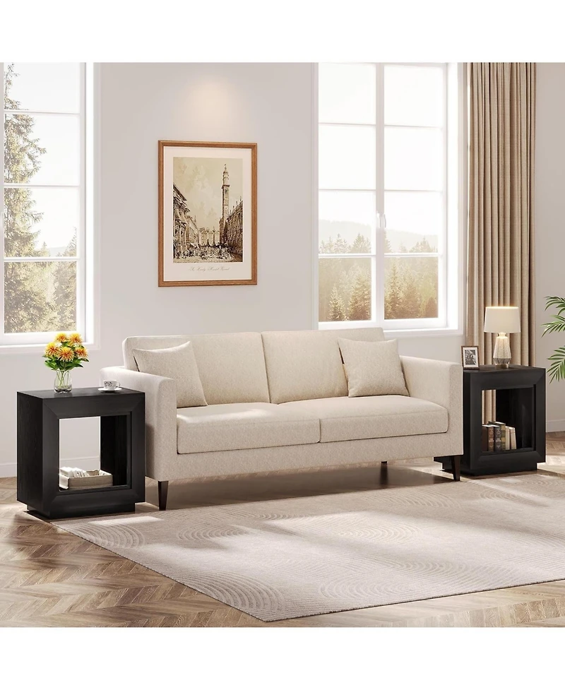 Tribesigns End Table Set of 2, 24 inch Nightstand Bedside Table for Small Spaces, Bedroom