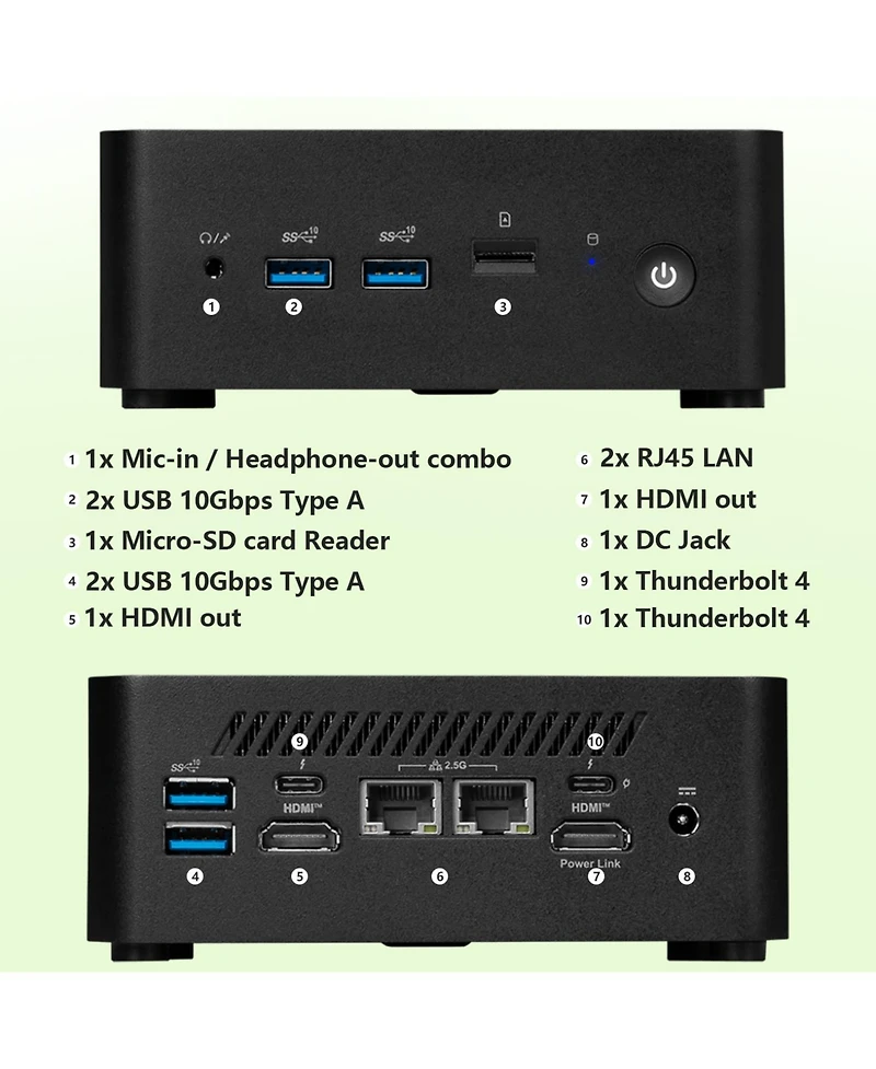 Msi Cubi Business Mini Desktop, Intel Core 5 120U, Intel Graphics, 16GB DDR5, 512GB Ssd, Wi-Fi 6, Win11 Pro, Black