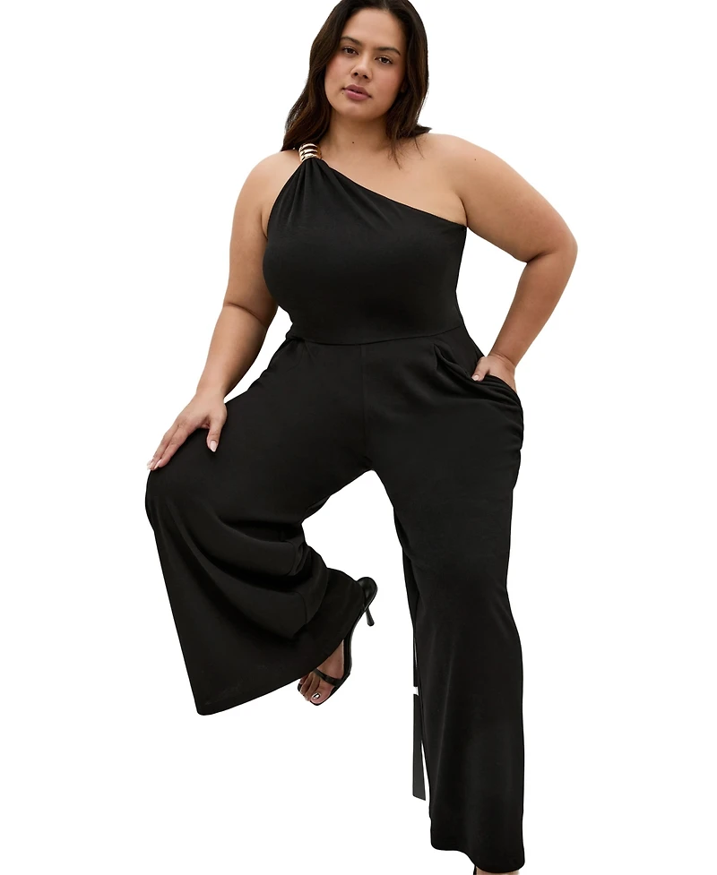 City Chic Women's Amber One Shoulder Jumpsuit
