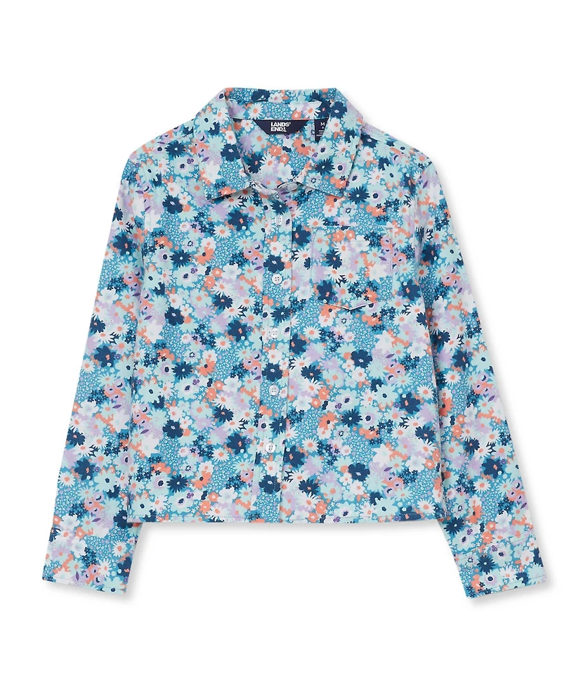Lands' End Girls Long Sleeve Flannel Printed Shirt