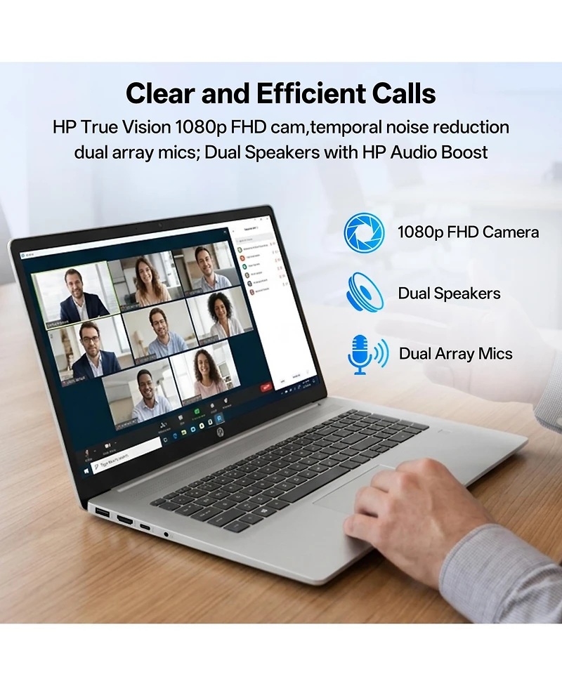 Hp 17.3" Touchscreen Business Ai Laptop, Intel Core 5 120U, Intel Graphics, 64GB DDR4, 512GB Ssd, Wi-Fi 6, Win11 Home, Silver