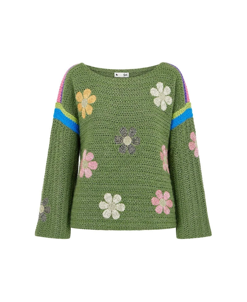 Yumi Women's Crochet Flower Jumper