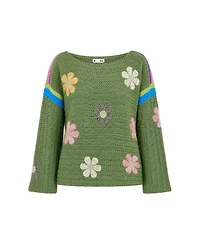 Yumi Women's Crochet Flower Jumper