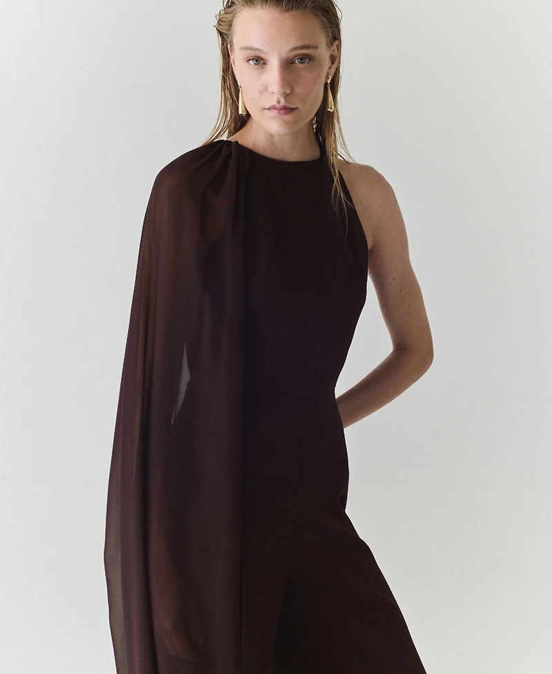 Mango Women's Cape And Slits Jumpsuit