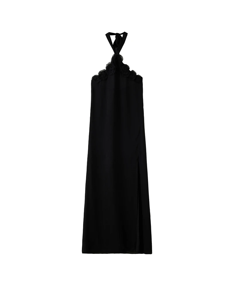 Mango Women's Floral Detail Halter Dress