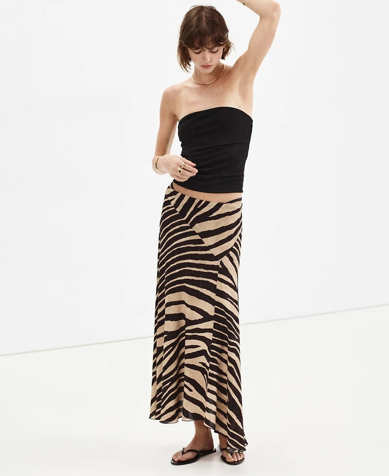 Mango Women's Asymmetric Midi Skirt