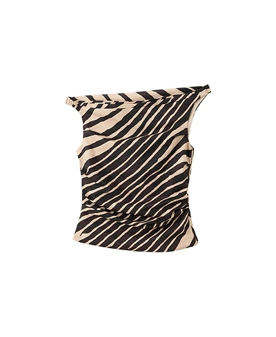 Mango Women's Asymmetrical Draped Top