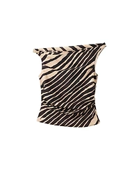 Mango Women's Asymmetrical Draped Top