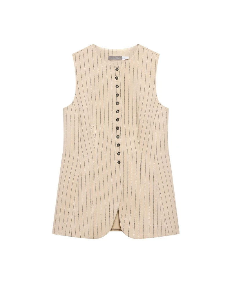 Mint Velvet Women's Pinstripe Longline Waistcoat