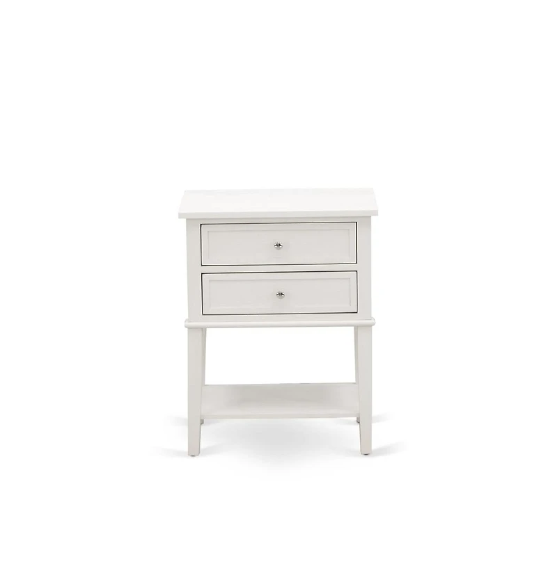 East West Furniture FN08F-1VL0C 2-Piece Platform Full Size Bed Set with 1 Full Bed and an End Table for bedroom