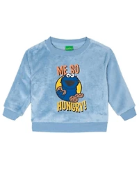 Sesame Street Boys' 4-20 Cookie Monster Cotton-Blend Fleece Ribbed-Cuff Sweatshirt and Pants, 2-Piece Set