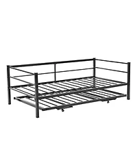 Slickblue Twin Convertible Metal Daybed with Pull-Out Trundle Bed