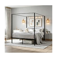 Slickblue Metal Canopy Bed Frame for Bedroom Decor