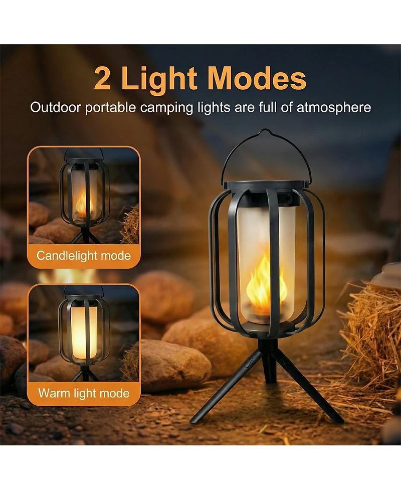 Cushry Solar Lanterns Outdoor Waterproof Hanging Solar Lantern Flickering Flame Solar Lights for Garden Patio Yard Decor ( Pieces