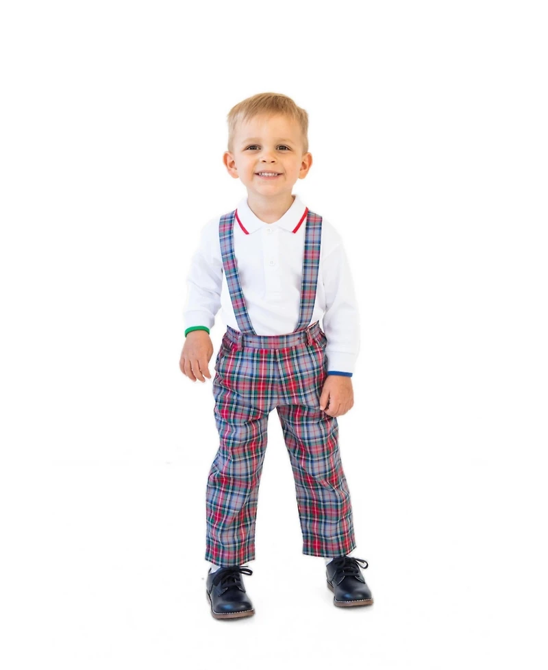 Florence Eiseman Toddler Boys' 2T-5T I'm Plaid About You Removable Suspenders Pull-On Pants