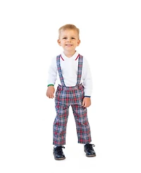 Florence Eiseman Toddler Boys' 2T-5T I'm Plaid About You Removable Suspenders Pull-On Pants
