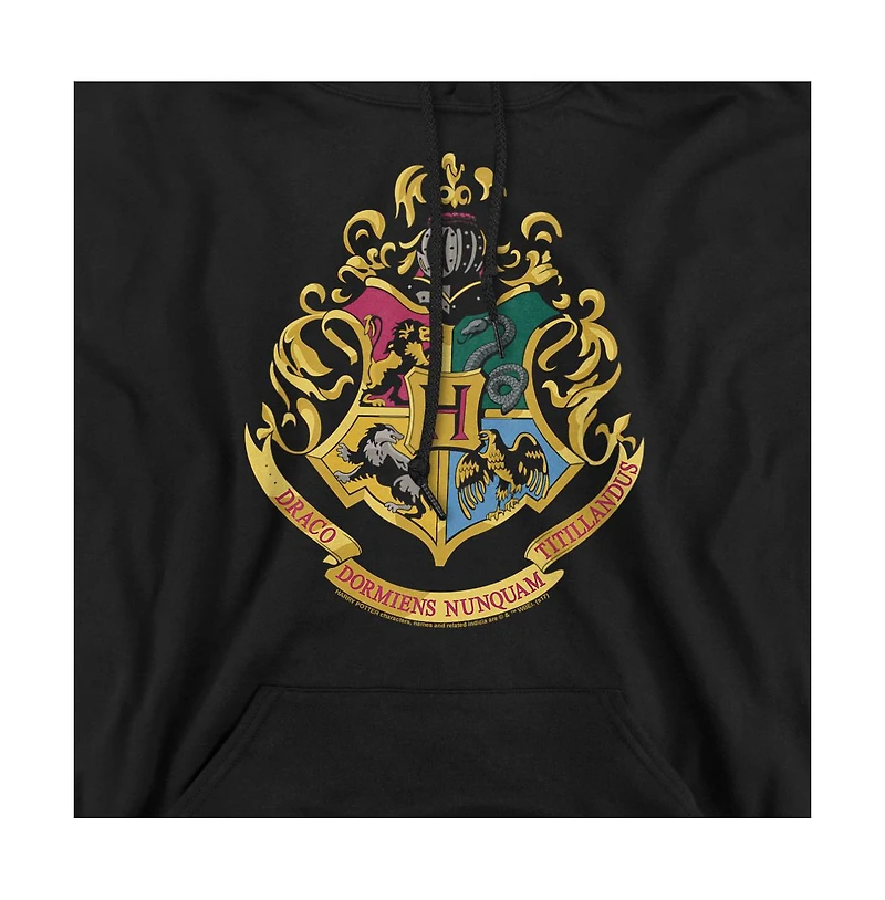 Harry Potter Men's Hogwarts Crest Graphic Pullover Hoodie