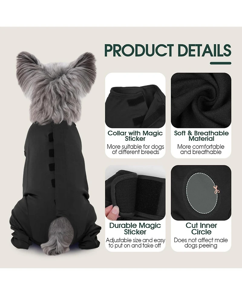 Rear Leg Recovery Onesie Surgical Suit for Dogs, Post-Surgery Wound Protection and Licking Prevention