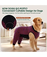 Soft Recovery Suit with Rear Leg Sleeve and Abdominal Coverage for Dogs