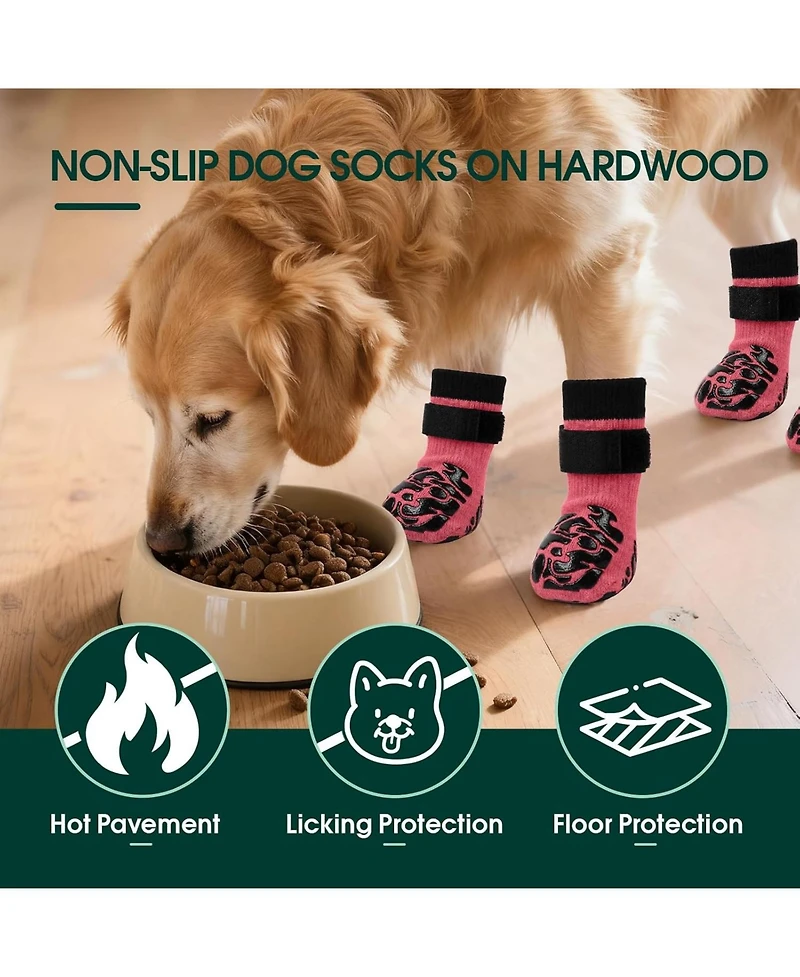 Non-Slip Breathable Recovery and Protective Dog Socks, 2 Pairs