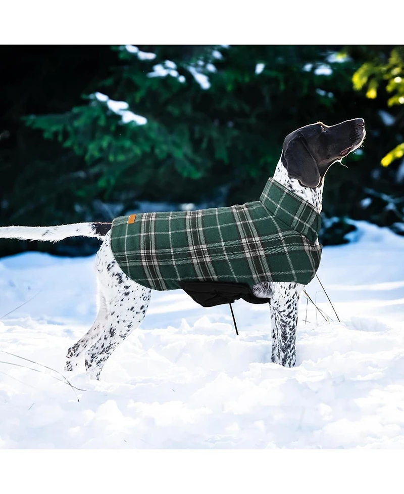 Reversible Waterproof Fleece-Lined Dog Jacket with Leash Access | Cold Weather Coat for Medium Dogs