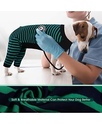 Soft Recovery Onesie Surgical Suit with Rear Leg Sleeves and Abdominal Coverage for Dogs