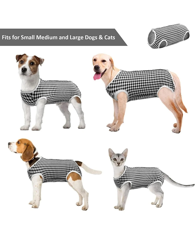Cotton-Spandex Surgical Recovery Suit for Dogs, E-Collar Alternative Protective Onesie
