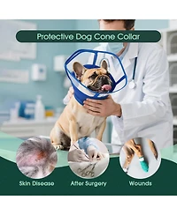 Soft Mesh and Transparent Pvc Recovery Cone Collar for Dogs