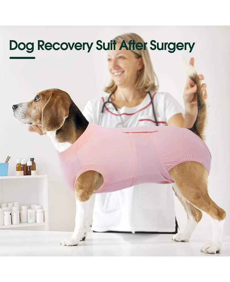Breathable Stretch Recovery Bodysuit Onesie for Dogs, Post-Surgery Wound Protection Suit