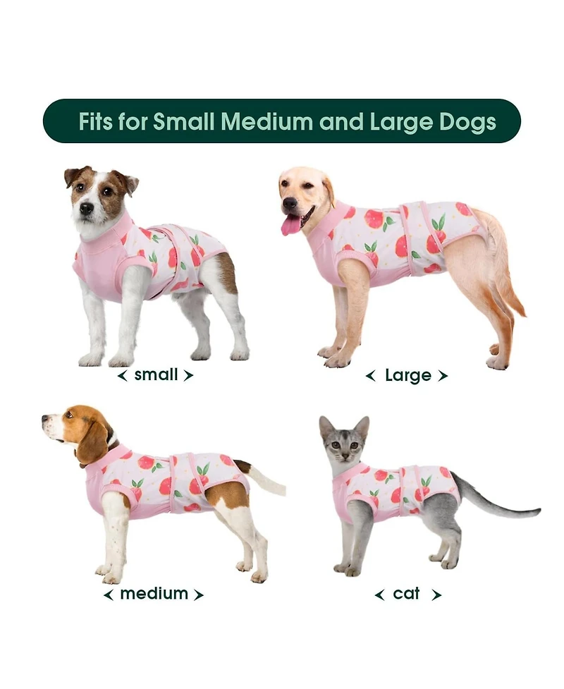Soft Breathable Recovery Suit for Dogs and Cats, Post-Surgery Onesie with Cone-Free Wound Protection