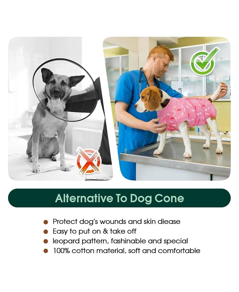 Post-Surgery Recovery Onesie Suit for Dogs and Cats, Soft Protective Wear