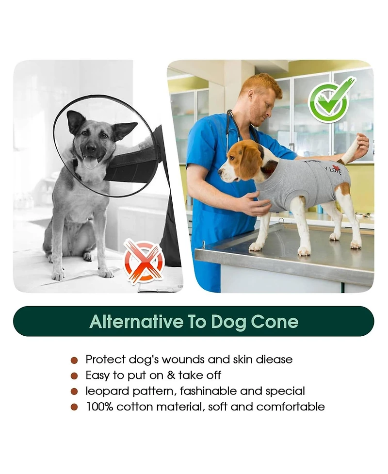 Post-Surgery Recovery Onesie Suit for Dogs and Cats, Soft Protective Wear
