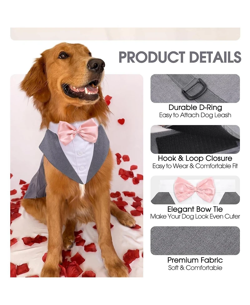 Formal Tuxedo and Bandana Two-Piece Set for Dogs