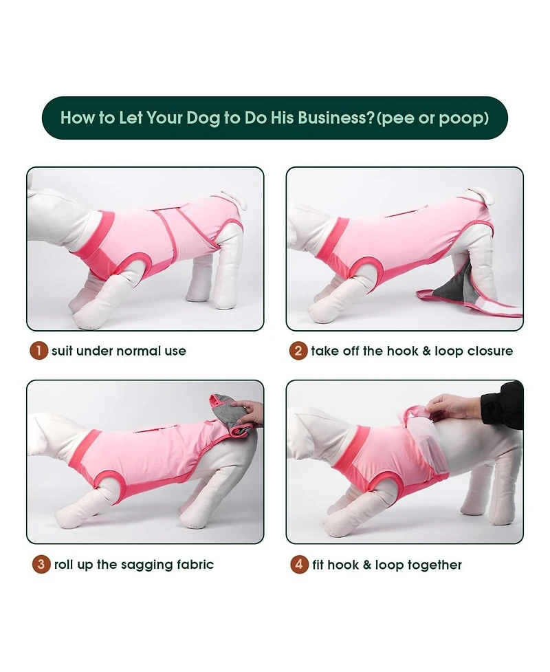 Cotton-Spandex Post-Surgery Recovery Bodysuit Onesie for Dogs