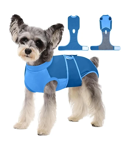 Cotton-Spandex Post-Surgery Recovery Bodysuit Onesie for Dogs