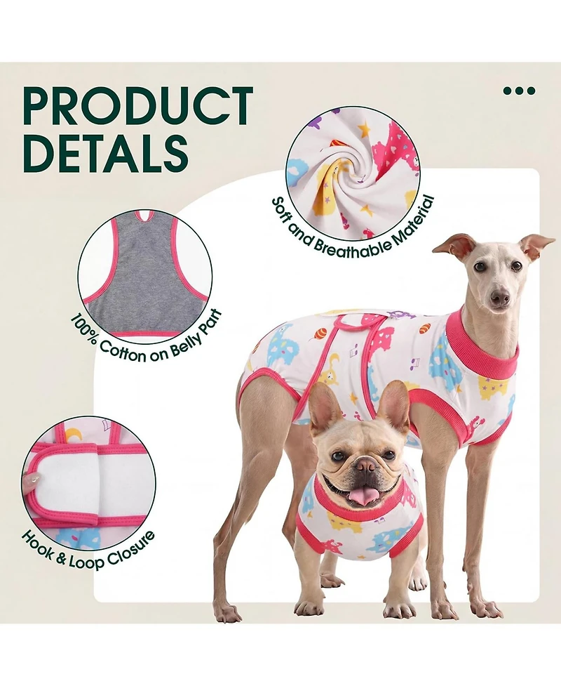 Post-Surgery Recovery Bodysuit Onesie for Dogs, Cone Alternative for Wound and Incision Protection