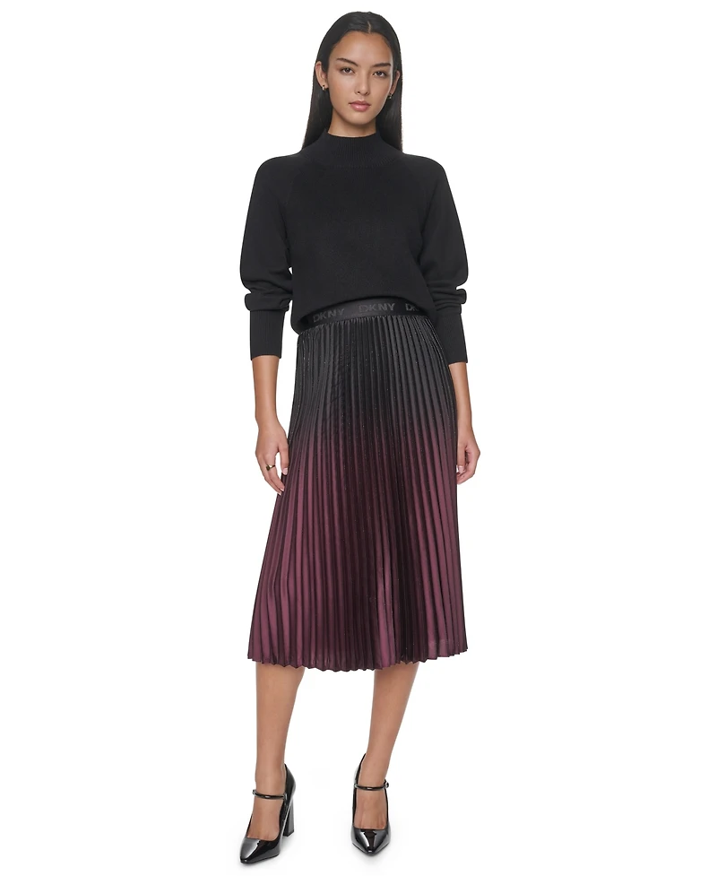 Dkny Women's High-Waisted Pleated Midi Skirt