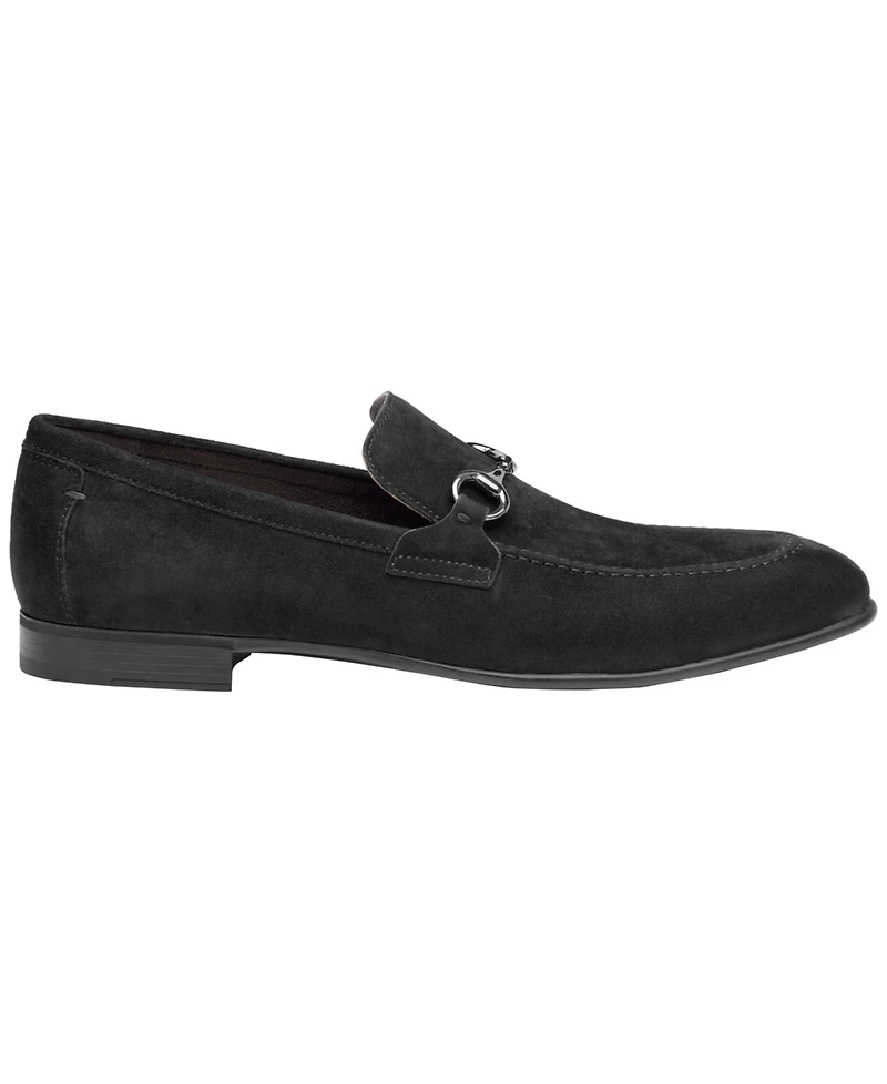 Johnston & Murphy Men's Elston Bit Suede Almond Toe Loafers