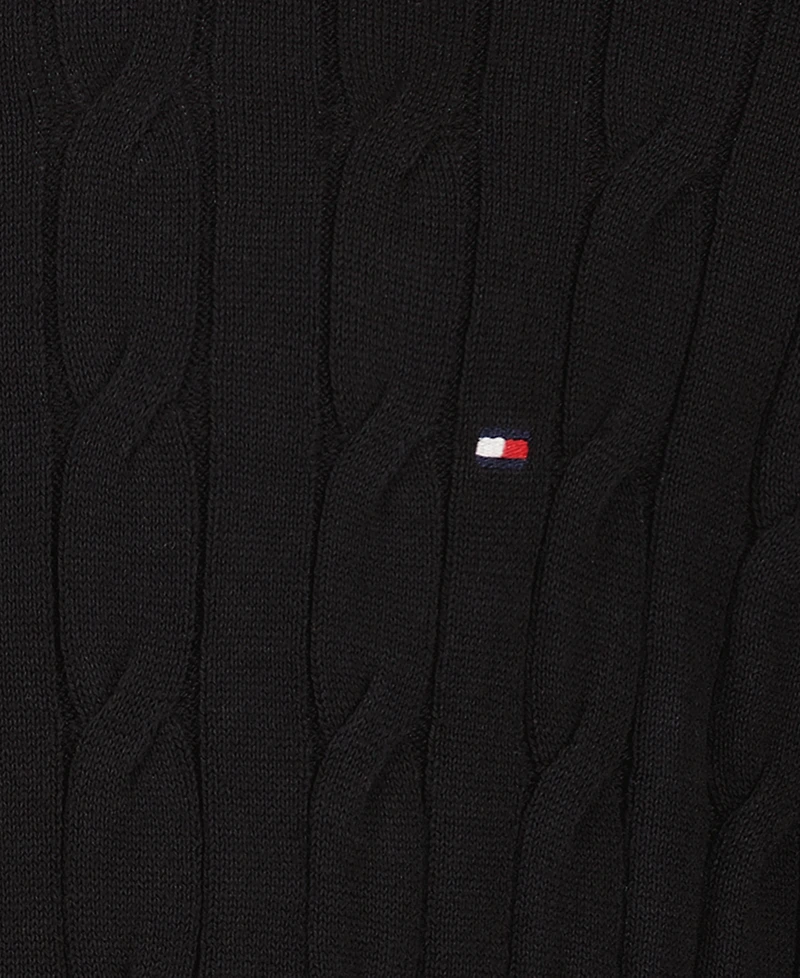 Tommy Hilfiger Boys' 8-20 Cable-Knit Long-Sleeve Cable Crew Sweater