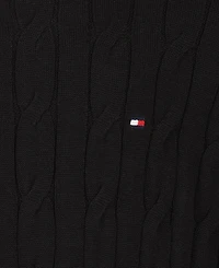 Tommy Hilfiger Boys' 8-20 Cable-Knit Long-Sleeve Cable Crew Sweater