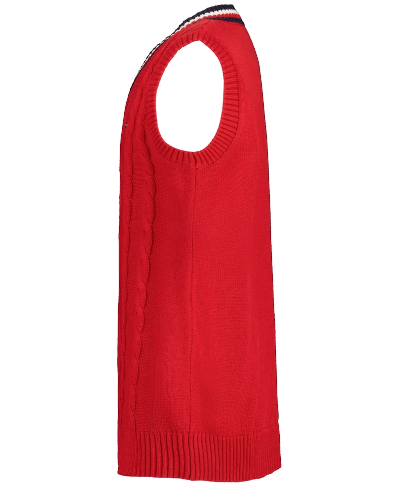 Tommy Hilfiger Boys' 8-20 Cable V-Neck Sweater Vest, Created for Macy's
